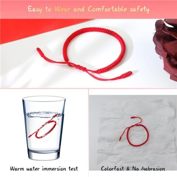 Red String Bracelet, Valentines Kabbalah Red Bracelets for Women Red Gift - Picture 5 of 6